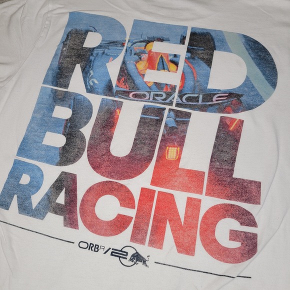 Hollister T-Shirt Mens M White Red Bull Racing F1 Graphic Relaxed Fit Tee - Picture 3 of 12